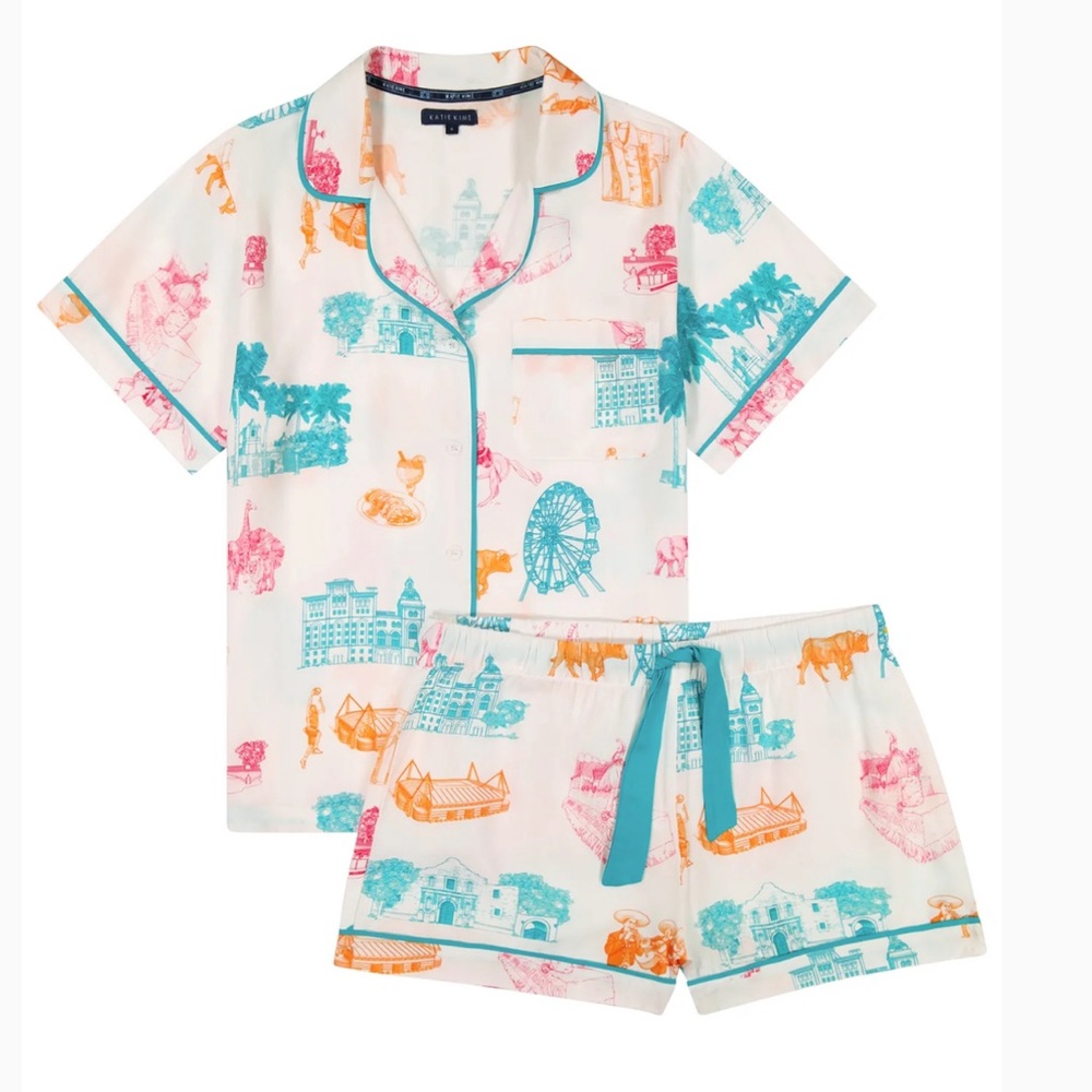 NWT Katie Kime San Antonio Short Set Pajamas Size Medium